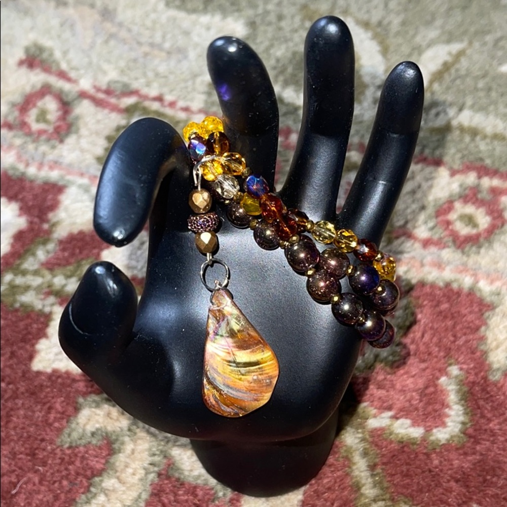 Sally by the seashore glass beads stack